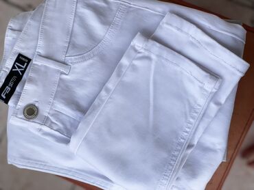 женские брюки чиносы: Брюки, XL, цвет - Белый