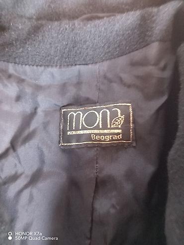 mona kajš: Dugački crni ženski kaput MONA Beograd - Brend: MONA (etiketa “Mona — 3