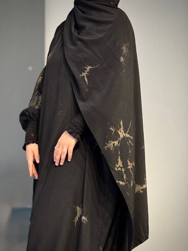 Повседневные платья: Абая с хиджабом из мягкой струящейся ткани с благородным сатиновым — 14