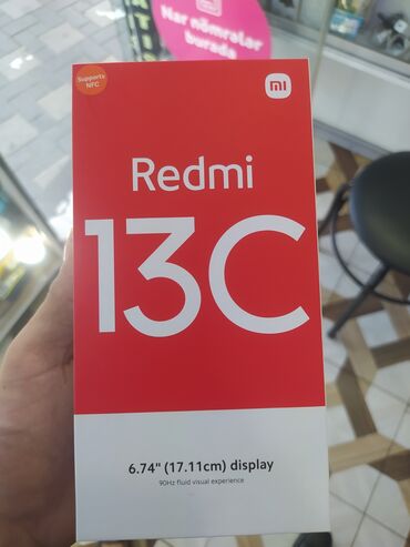 xioami: Xiaomi Redmi 13C, 256 ГБ, цвет - Синий, 
 Гарантия, Сенсорный, Отпечаток пальца