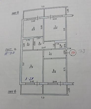 115: 3 комнаты, 79 м², Улан-2 мкр 106 серия улучшенная, 9 этаж, Косметический ремонт — 7