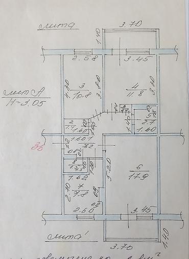 105: 3 комнаты, 61 м², 10 мкр 105 серия, 3 этаж, Старый ремонт — 10