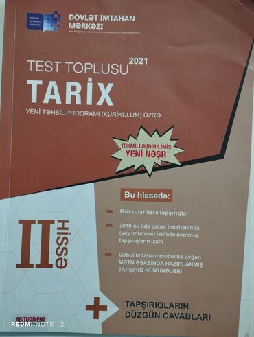 dim tarix test toplusu 2 ci hisse pdf: Tarix 2-ci hissə test toplusu 2021