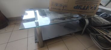 реставрация мебели журнальный столик: Офисный Стол, цвет - Серебристый, Б/у