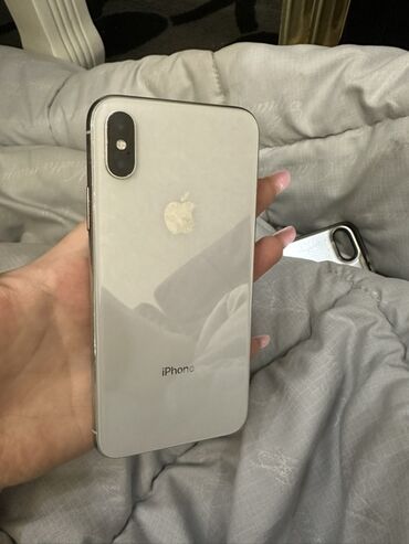 14 про мах айфон: IPhone X, Колдонулган, 256 ГБ, Күмүш, Каптама, 74 %