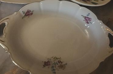 yaşil: Çini/porcelan boşqab və badya dəsti her biri 20 - Material — 1