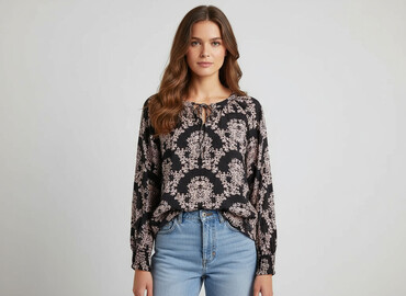 dzianinowa bluzki z długim rękawem: Women's blouse, size S