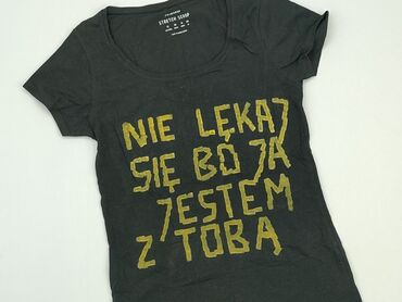 t shirty damskie czarne z nadrukiem: T-shirt, Primark, L, stan - Bardzo dobry