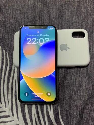 чехлы на айфон 13 про макс бишкек: IPhone X, Колдонулган, 64 ГБ, Ак, Коргоочу айнек, Каптама, 100 %