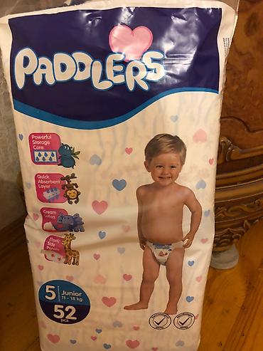 pampers 1: Paddlers uşaq bezi – Nömrə 5 (Junior), 11–18 kq. Paketdə 52 ədəd — 1