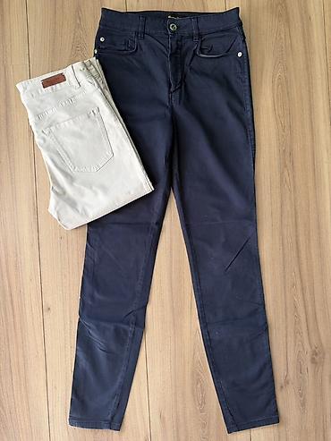 2000 dinara: MASSIMO DUTTI Ženske uske pantalone – tamnoplave + bež ( bež nisu — 1