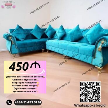 Divanlar: Künc divan, Yeni, Açılan, Bazalı, Parça, Şəhərdaxili pulsuz çatdırılma — 12