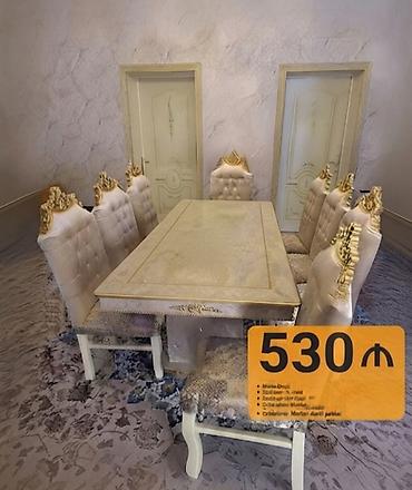 l masalar: Qonaq otağı üçün, Yeni, Açılmayan, Dördbucaq masa, 6 stul — 1