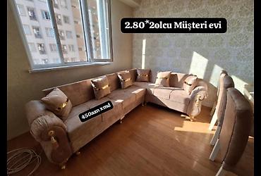 Divanlar: Künc divan – klassik və zərif dizayn - Ölçü: 280 × 200 sm (şəkildə — 3