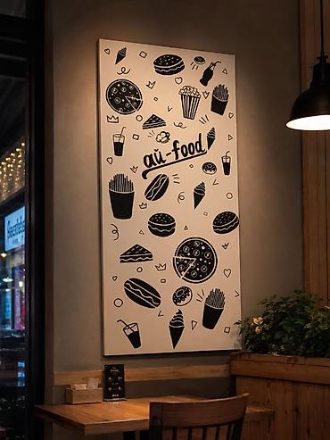заказ рыбы: Рисунок стены для кафе и фастфуда «ai-food»

- График:24/7 — 3