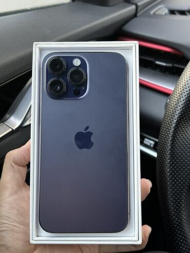золотой номер телефона купить: IPhone 14 Pro, Колдонулган, 256 ГБ, Deep Purple, Куту, 85 %