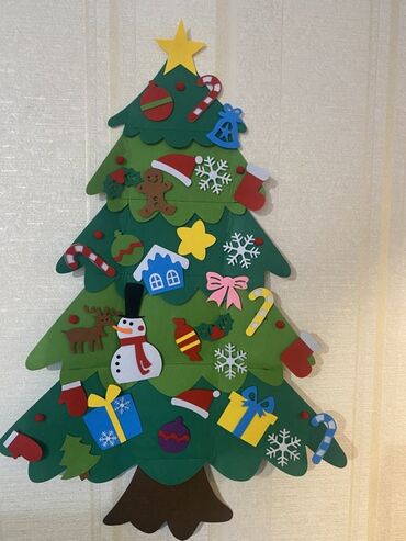 эшик терезе ош: Настенная детская елка из фетра с комплектом украшений и гирляндой -