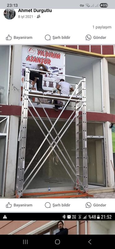 Nərdivanlar: Teleskopik nərdivan, müxtəlif hündürlüklərdə işləmək üçün ideal olan — 6