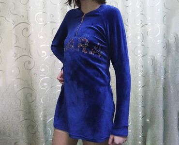платье велюр: Детское платье, цвет - Синий, Новый