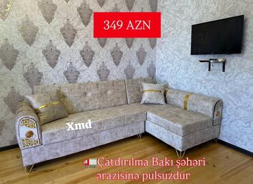 турба аз баку: Künc divanı – müasir klassik tərz - L‑şəkilli dizayn, 3+1 oturacaq -