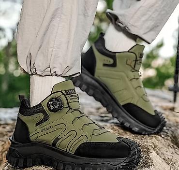 idman salvari: Kişi trekking/kross ayaqqabısı – zeytun-yaşıl və qara rəng kombinində — 1