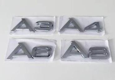 Nalepnice za automobile: Audi prednji znak Sivi i crni 273 x 95mm. Zamenski znakovi Audi — 16