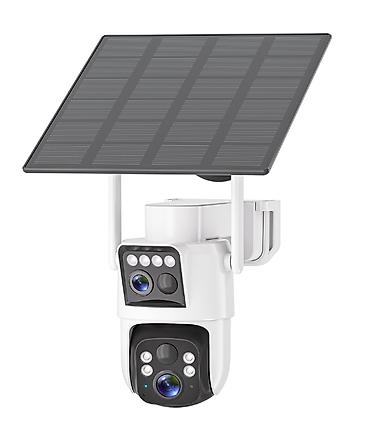 life network system: Солнечная поворотная IP-камера видеонаблюдения с двойным объективом 4G — 1