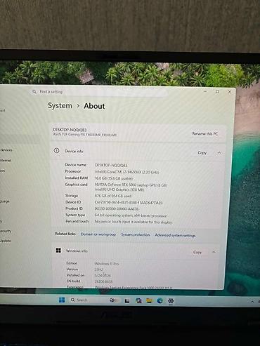 500gb ssd: ASUS TUF Gaming F16 (FX608JMR) - Ekran: 16" FHD, nazik çərçivə, mat — 2