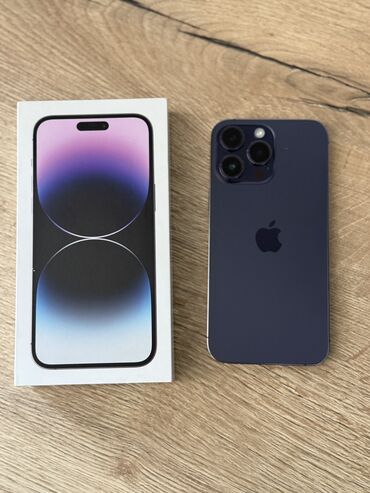 Apple iPhone: IPhone 14 Pro Max, Б/у, 512 ГБ, Deep Purple, Защитное стекло, Чехол, Коробка, 87 %