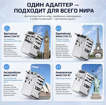 Зарядные устройства: Универсальная зарядка для путешествий Kantravel 45W Купить в Бишкеке — — 7