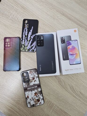 телефон токмаке: Xiaomi, Redmi Note 11 Pro Plus, Б/у, 256 ГБ, цвет - Серебристый, 2 SIM