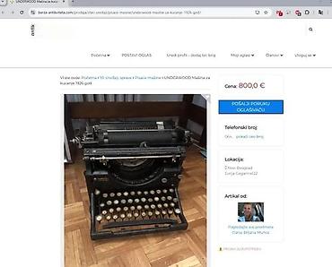 Stari uređaji: Underwood mehanička pisaća mašina – ruska/ćirilična tastatura - — 13