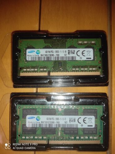 ddr 3 ram 2 gb: Operativ yaddaş (RAM) Samsung, 8 GB, 1600 Mhz, DDR3, Noutbuk üçün, Yeni