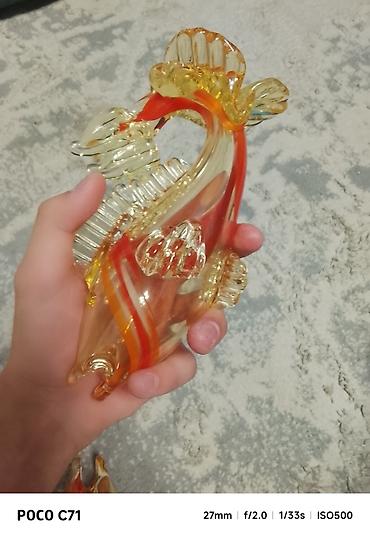 Статуэтки: Стеклянные фигурки «Рыбы», набор. эти фигурки из 1970, завод: красный — 1