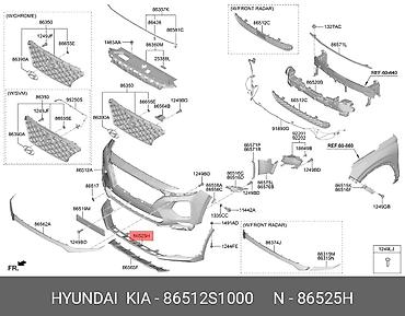 калотка саната: Накладка на бампер Hyundai, Новый, Аналог — 2