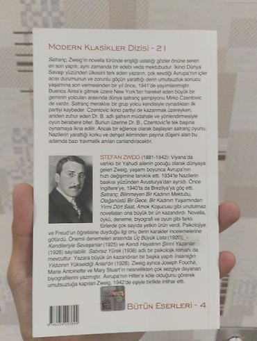 Художественная литература: Məhsul: Kitab – “Satranç” (Stefan Zweig) Seriya: Modern Klasiklər — 2
