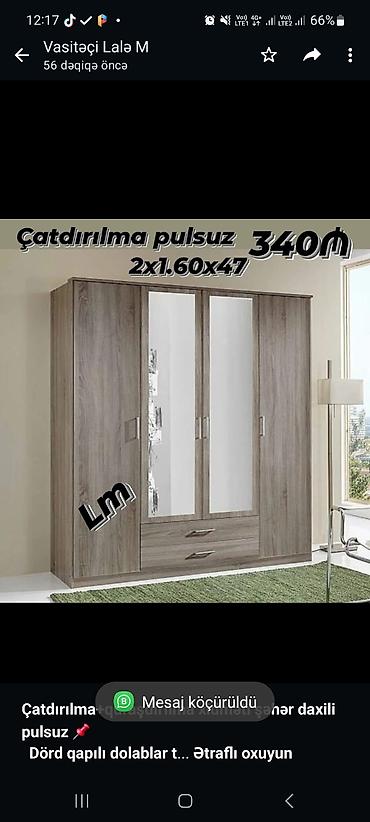 mebel skaf: *Çatdırılma+quraşdırılma xidməti şəhər daxili pulsuz* 📌 *Dörd qapılı — 1