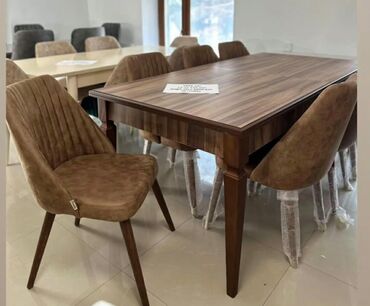 Masa və oturacaq dəstləri: Qonaq otağı üçün, Yeni, Açılmayan, Dördbucaq masa, 6 stul — 22
