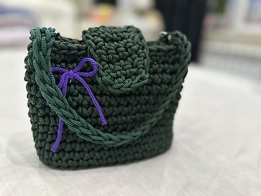 Дорожные сумки: Вязаные сумки ручной работы - Материал: плотный шнур/трикотажная — 4