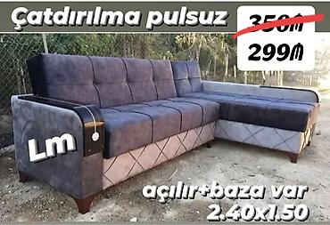 Künc divan modeli - Ölçü: 2.40 x 1.50 m - Açılır mexanizmli - Baza lalafo.az -da Künc divan modeli - Ölçü: 2.40 x 1.50 m - Açılır mexanizmli - Baza