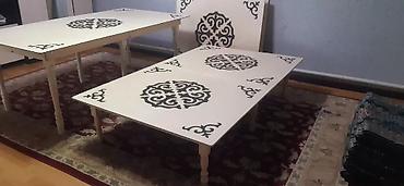 foldable table: Национальный кыргызский стол, Новый, Складная, Дерево, цвет - Бежевый — 4