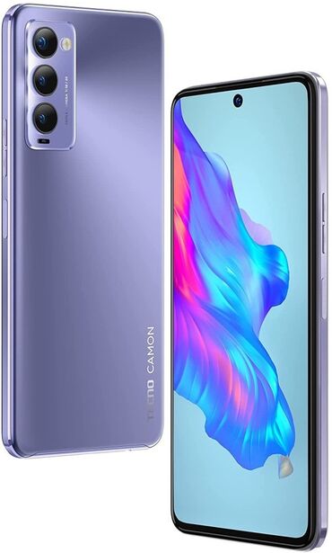 мабилный телефон: Tecno Camon 18 P, Б/у, 128 ГБ, цвет - Фиолетовый, 2 SIM