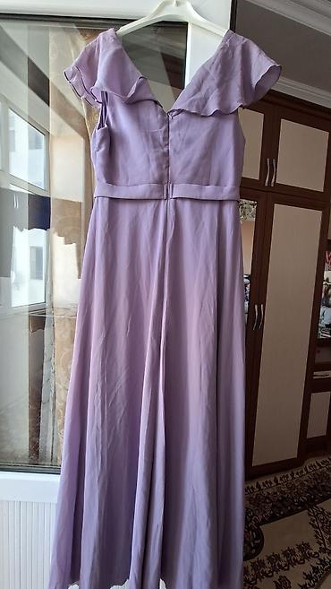 uzun kofta: Uzun gecə/libas – bənövşəyi (lilac) rəng - Model: Geniş ətəkli, axıcı — 4