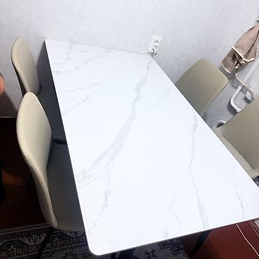 stol: Кухонный стол и стул, Новый, Самовывоз, цвет - Белый — 1