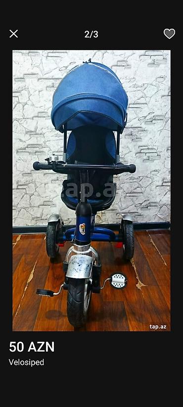 Velosipedlər: Uşaq üçtəkərli velosipedi – mavi rəngdə - Dəmir karkaslı, iri — 2