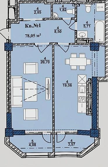 2 bedroom: 2 комнаты, 78 м², 12 мкр Элитка, 12 этаж, Дизайнерский ремонт — 7