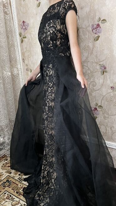 Вечерние платья: Вечернее платье, Длинная модель, Без рукавов, Стразы, M, L — 4