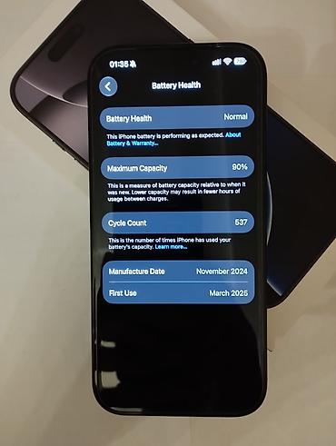 12 pro ikinci el: IPhone 16 Pro, 128 GB, Black Titanium, Simsiz şarj, Face ID, Sənədlərlə — 3