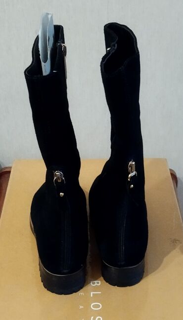 Сапоги: Продаю Сапоги евро зима по Италия,р 37, замша,внутри цегейк- мех — 3