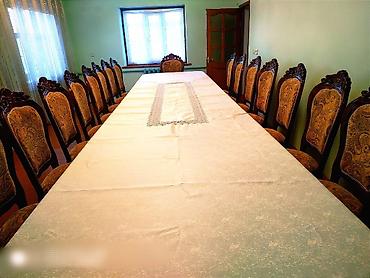 Кухонные столы: Стол длина 5 метр. столду кичирейтсе болот. Стул 20 штук. Материал — 6